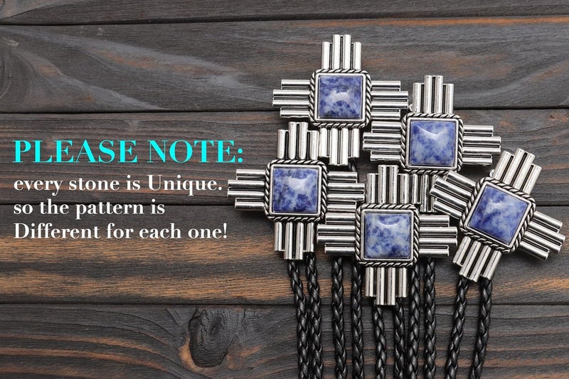 Wentur Stone Bolo Ties for Men Western - Vintage Cowboy Bolo Tie for Women Western Costume Accessories - Image 5